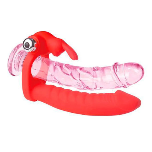 Optimus Anillo Vibrador y Consolador Frodo Rojo