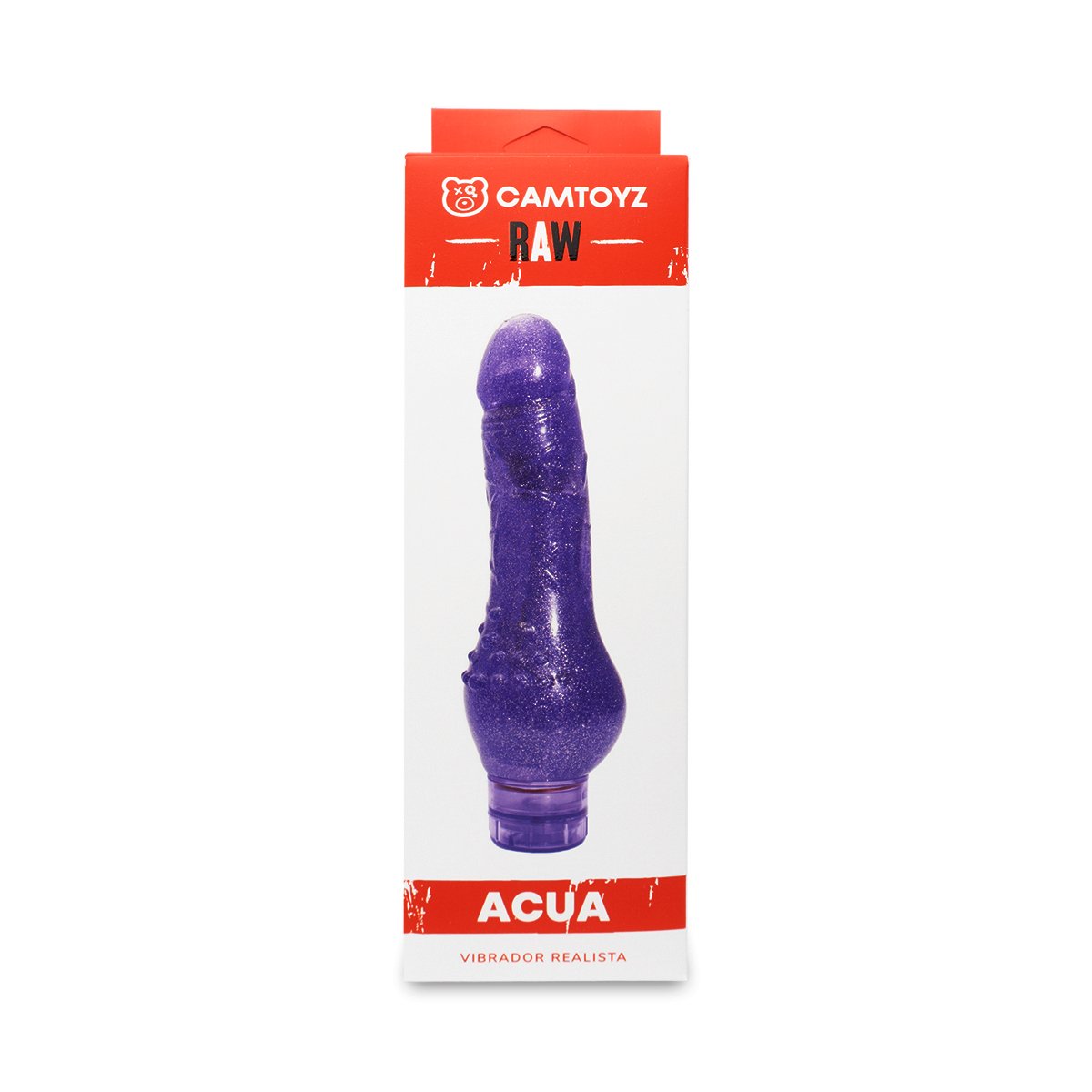 Vibrador morado de 22 centímetros con textura realista